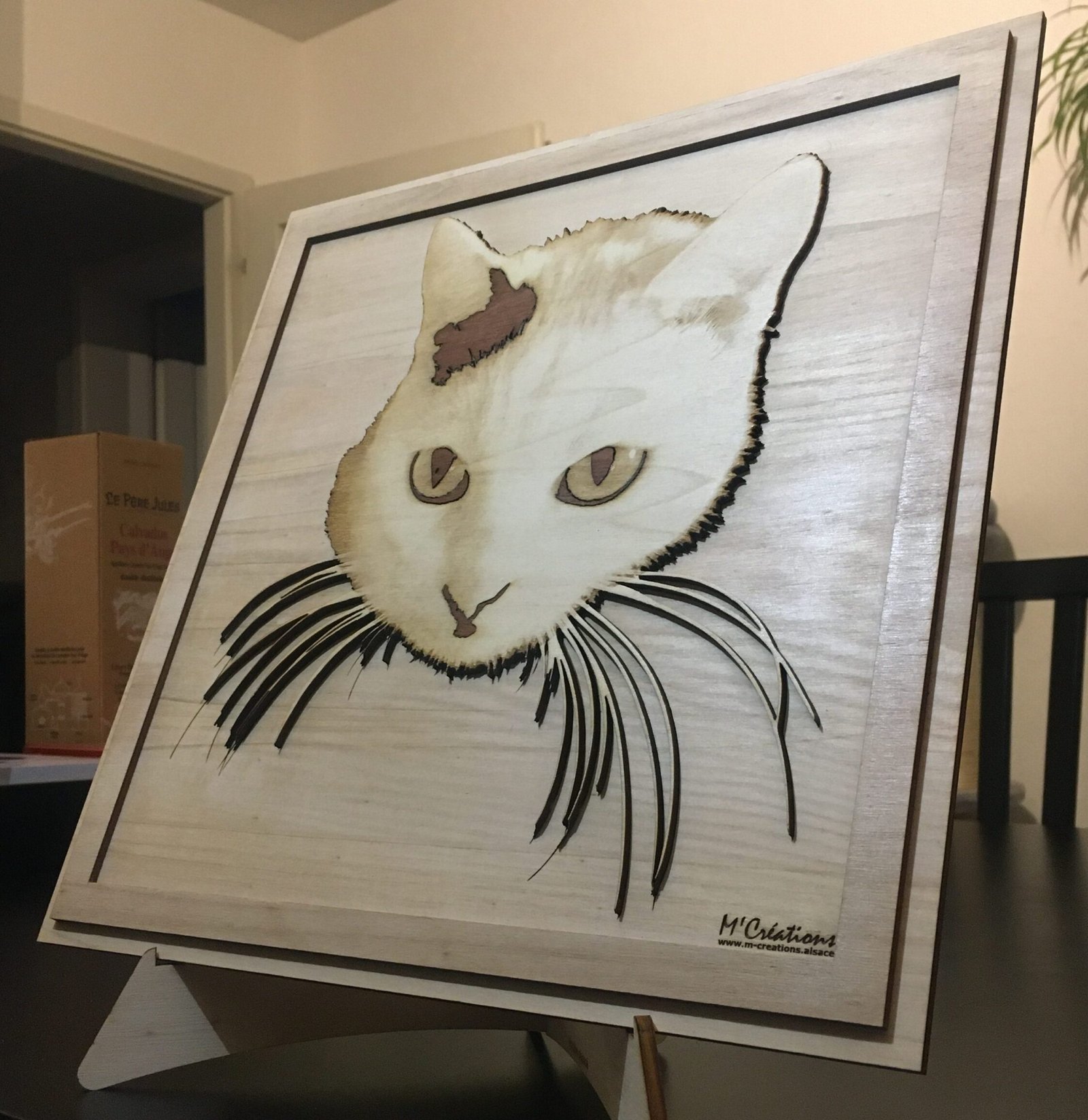 Tableau de chat fabriqué sur mesure à partir d'une photo de Téquila, le chat d'Emmanuelle